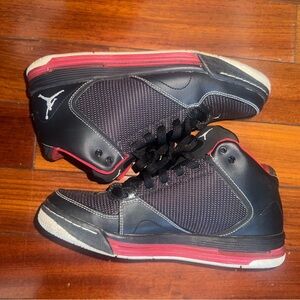 Jordan Black and Red High-Top Sneakers